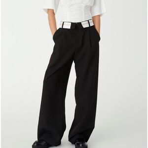 misha Owen black fold over pants